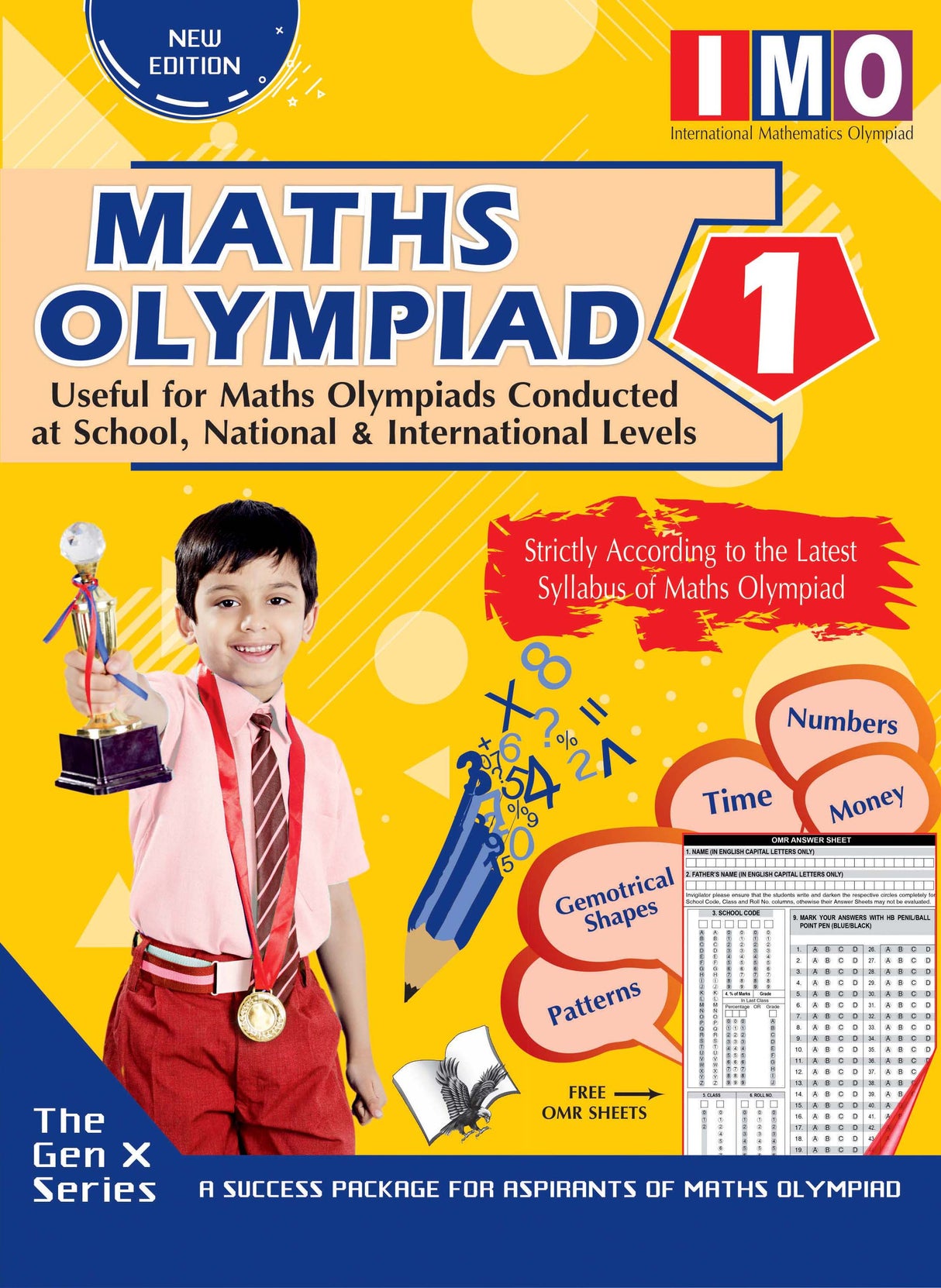 International Maths Olympiad - Class 1 (With OMR Sheets): Theories with examples, MCQs & solutions, Previous questions, Model test papers