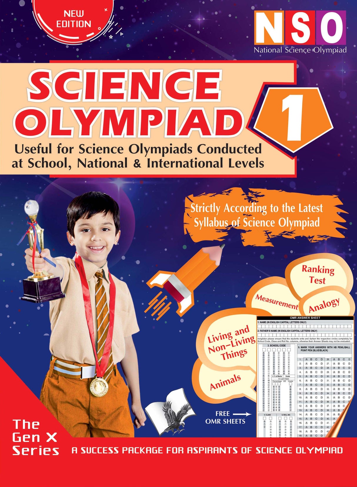 National Science Olympiad - Class 1 (With OMR Sheets): Theories with examples, MCQs & solutions, Previous questions, Model test papers